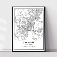Jackson, Mississippi Modern Map Print 
