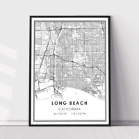 
              Long Beach, California Modern Map Print 
            