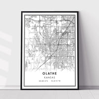 
              Olathe, Kansas Modern Map Print 
            