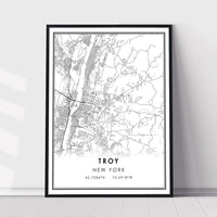 
              Troy, New York Modern Map Print 
            