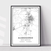 Alamogordo, New Mexico Modern Map Print 