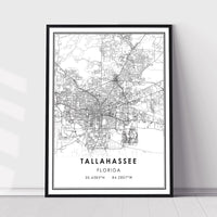 Tallahassee, Florida Modern Map Print 
