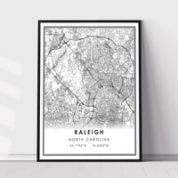 
              Raleigh, North Carolina Modern Map Print 
            