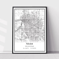 
              Tulsa, Oklahoma Modern Map Print 
            