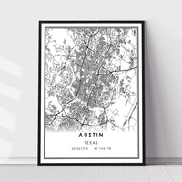 
              Austin, Texas Modern Map Print 
            