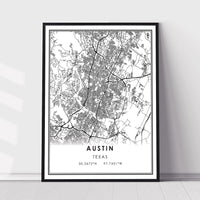 Austin, Texas Modern Map Print 