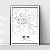 Bedford, Virginia Modern Map Print