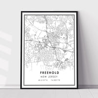 
              Freehold, New Jersey Modern Map Print 
            