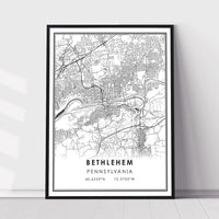 
              Bethlehem, Pennsylvania Modern Map Print 
            