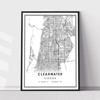 
              Clearwater, Florida Modern Map Print 
            