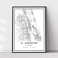 St. Augustine, Florida Modern Map Print 