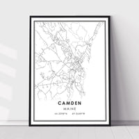 Camden, Maine Modern Map Print 