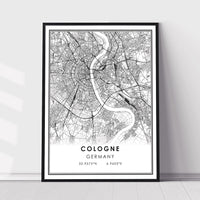
              Cologne, Germany Modern Style Map Print 
            