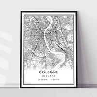 Cologne, Germany Modern Style Map Print 