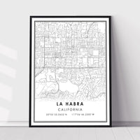 La Habra, California Modern Map Print 