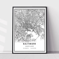 Baltimore, Maryland Modern Map Print 