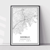 
              Norwalk, Connecticut Modern Map Print 
            