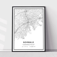 Norwalk, Connecticut Modern Map Print 