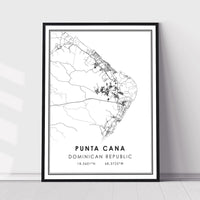 Punta Cana, Dominican Republic Modern Style Map Print