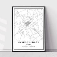 
              Carrizo Springs, Texas Modern Map Print 
            
