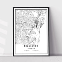 
              Brunswick, Georgia Modern Map Print 
            