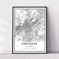 
              Birmingham, Alabama Modern Map Print 
            