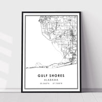 
              Gulf Shores, Alabama Modern Map Print 
            