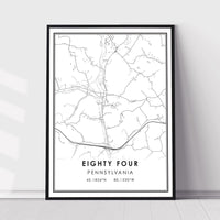 
              Eighty Four, Pennsylvania Modern Map Print 
            