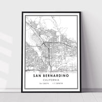 San Bernardino, California Modern Map Print