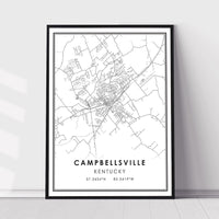 
              Campbellsville, Kentucky Modern Map Print 
            