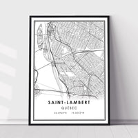 Saint Lambert, Quebec Modern Style Map Print 