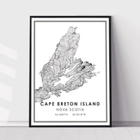 
              Cape Breton Island, Nova Scotia Modern Style Map Print
            