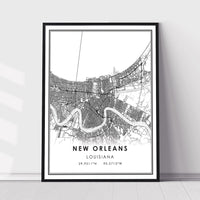 
              New Orleans, Louisiana Modern Map Print 
            