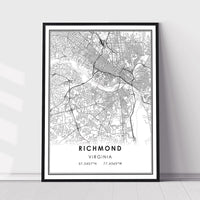 
              Richmond, Virginia Modern Map Print
            