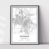 
              Bozeman, Montana Modern Map Print 
            