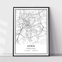 Leiria, Portugal Modern Style Map Print 