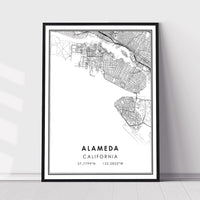 
              Alameda, California Modern Map Print
            