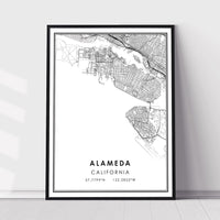 Alameda, California Modern Map Print