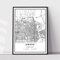 
              Omaha, Nebraska Modern Map Print 
            