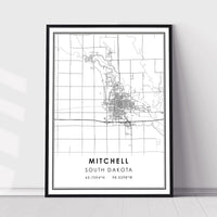 
              Mitchell, South Dakota Modern Map Print 
            