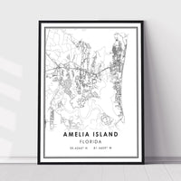 
              Amelia Island, Florida Modern Map Print 
            
