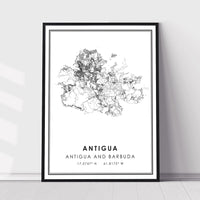 
              Antigua, Antigua And Barbuda Modern Style Map Print 
            