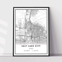 
              Salt Lake City, Utah Modern Map Print 
            
