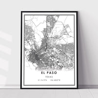 
              El Paso, Texas Modern Map Print 
            