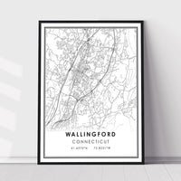 
              Wallingford, Connecticut Modern Map Print 
            