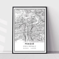 Prague, Czech Republic Modern Style Map Print 