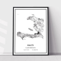 
              Haiti, Caribbean Modern Style Map Print 
            