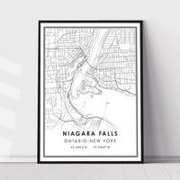 
              Niagara Falls, Ontario, New York Modern Style Map Print 
            