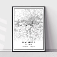 
              Innsbruck, Austria Modern Style Map Print
            