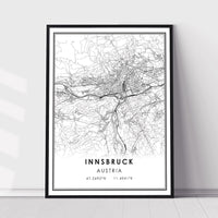 Innsbruck, Austria Modern Style Map Print